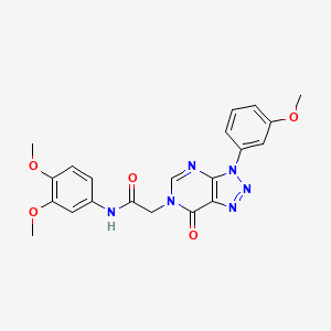 molecular formula C21H20N6O5 B6509963 N-(3,4-dimethoxyphenyl)-2-[3-(3-methoxyphenyl)-7-oxo-3H,6H,7H-[1,2,3]triazolo[4,5-d]pyrimidin-6-yl]acetamide CAS No. 847385-65-3
