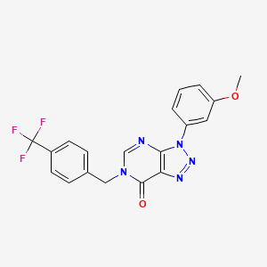 molecular formula C19H14F3N5O2 B6509970 3-(3-methoxyphenyl)-6-{[4-(trifluoromethyl)phenyl]methyl}-3H,6H,7H-[1,2,3]triazolo[4,5-d]pyrimidin-7-one CAS No. 847385-91-5