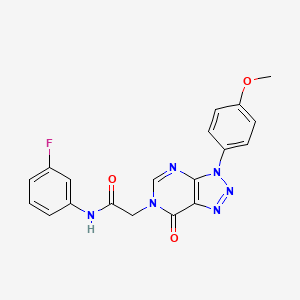 molecular formula C19H15FN6O3 B6509973 N-(3-fluorophenyl)-2-[3-(4-methoxyphenyl)-7-oxo-3H,6H,7H-[1,2,3]triazolo[4,5-d]pyrimidin-6-yl]acetamide CAS No. 847386-85-0