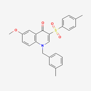 6-methoxy-3-(4-methylbenzenesulfonyl)-1-[(3-methylphenyl)methyl]-1,4-dihydroquinolin-4-one