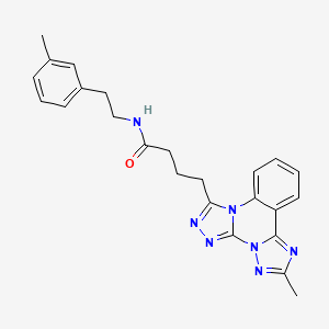 molecular formula C24H25N7O B6510041 4-{9-methyl-2,4,5,7,8,10-hexaazatetracyclo[10.4.0.0^{2,6}.0^{7,11}]hexadeca-1(16),3,5,8,10,12,14-heptaen-3-yl}-N-[2-(3-methylphenyl)ethyl]butanamide CAS No. 902290-40-8