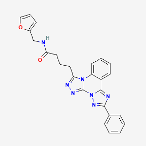 N-[(furan-2-yl)methyl]-4-{9-phenyl-2,4,5,7,8,10-hexaazatetracyclo[10.4.0.0^{2,6}.0^{7,11}]hexadeca-1(16),3,5,8,10,12,14-heptaen-3-yl}butanamide