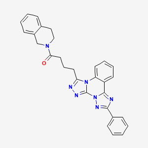 4-{9-phenyl-2,4,5,7,8,10-hexaazatetracyclo[10.4.0.0^{2,6}.0^{7,11}]hexadeca-1(16),3,5,8,10,12,14-heptaen-3-yl}-1-(1,2,3,4-tetrahydroisoquinolin-2-yl)butan-1-one