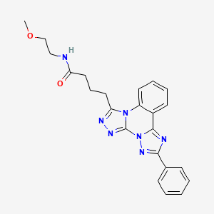 molecular formula C23H23N7O2 B6510074 N-(2-methoxyethyl)-4-{9-phenyl-2,4,5,7,8,10-hexaazatetracyclo[10.4.0.0^{2,6}.0^{7,11}]hexadeca-1(16),3,5,8,10,12,14-heptaen-3-yl}butanamide CAS No. 902622-06-4