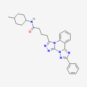 N-(4-methylcyclohexyl)-4-{9-phenyl-2,4,5,7,8,10-hexaazatetracyclo[10.4.0.0^{2,6}.0^{7,11}]hexadeca-1(16),3,5,8,10,12,14-heptaen-3-yl}butanamide