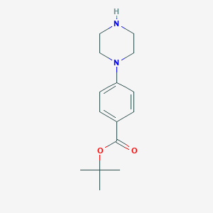 molecular formula C15H22N2O2 B065101 叔丁基 4-(哌嗪-1-基)苯甲酸酯 CAS No. 187669-28-9