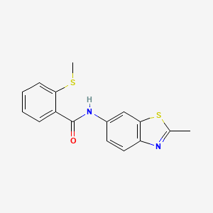 molecular formula C16H14N2OS2 B6510113 N-(2-methyl-1,3-benzothiazol-6-yl)-2-(methylsulfanyl)benzamide CAS No. 896343-44-5