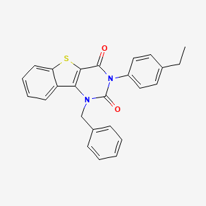 molecular formula C25H20N2O2S B6510120 3-benzyl-5-(4-ethylphenyl)-8-thia-3,5-diazatricyclo[7.4.0.0^{2,7}]trideca-1(9),2(7),10,12-tetraene-4,6-dione CAS No. 902294-01-3