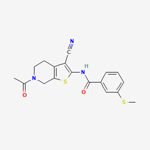 N-{6-acetyl-3-cyano-4H,5H,6H,7H-thieno[2,3-c]pyridin-2-yl}-3-(methylsulfanyl)benzamide