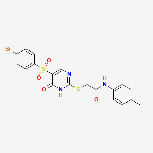 2-{[5-(4-bromobenzenesulfonyl)-6-oxo-1,6-dihydropyrimidin-2-yl]sulfanyl}-N-(4-methylphenyl)acetamide