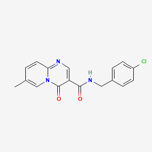 molecular formula C17H14ClN3O2 B6510224 N-[(4-chlorophenyl)methyl]-7-methyl-4-oxo-4H-pyrido[1,2-a]pyrimidine-3-carboxamide CAS No. 877649-32-6