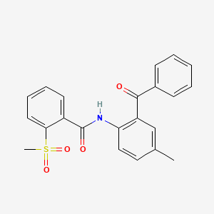 molecular formula C22H19NO4S B6510233 N-(2-benzoyl-4-methylphenyl)-2-methanesulfonylbenzamide CAS No. 896363-72-7