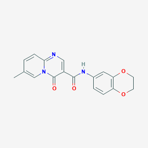 molecular formula C18H15N3O4 B6510248 N-(2,3-dihydro-1,4-benzodioxin-6-yl)-7-methyl-4-oxo-4H-pyrido[1,2-a]pyrimidine-3-carboxamide CAS No. 877650-09-4