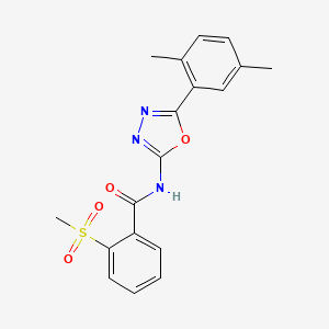 molecular formula C18H17N3O4S B6510250 N-[5-(2,5-dimethylphenyl)-1,3,4-oxadiazol-2-yl]-2-methanesulfonylbenzamide CAS No. 896368-42-6