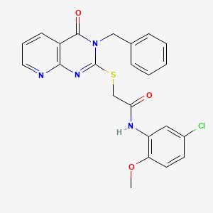 molecular formula C23H19ClN4O3S B6510267 2-({3-benzyl-4-oxo-3H,4H-pyrido[2,3-d]pyrimidin-2-yl}sulfanyl)-N-(5-chloro-2-methoxyphenyl)acetamide CAS No. 902910-45-6