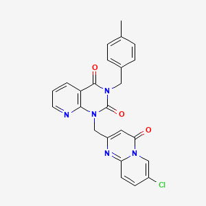 molecular formula C24H18ClN5O3 B6510291 1-({7-chloro-4-oxo-4H-pyrido[1,2-a]pyrimidin-2-yl}methyl)-3-[(4-methylphenyl)methyl]-1H,2H,3H,4H-pyrido[2,3-d]pyrimidine-2,4-dione CAS No. 902960-88-7