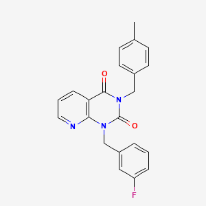molecular formula C22H18FN3O2 B6510296 1-[(3-fluorophenyl)methyl]-3-[(4-methylphenyl)methyl]-1H,2H,3H,4H-pyrido[2,3-d]pyrimidine-2,4-dione CAS No. 902961-18-6