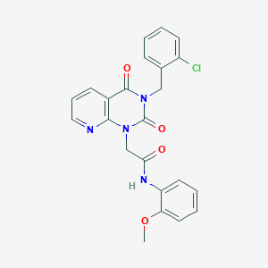 molecular formula C23H19ClN4O4 B6510302 2-{3-[(2-chlorophenyl)methyl]-2,4-dioxo-1H,2H,3H,4H-pyrido[2,3-d]pyrimidin-1-yl}-N-(2-methoxyphenyl)acetamide CAS No. 902964-62-9