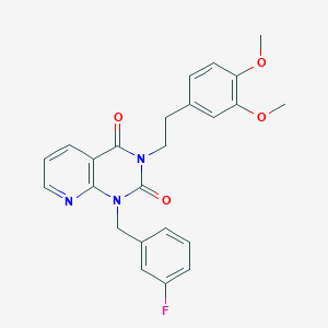 molecular formula C24H22FN3O4 B6510336 3-[2-(3,4-dimethoxyphenyl)ethyl]-1-[(3-fluorophenyl)methyl]-1H,2H,3H,4H-pyrido[2,3-d]pyrimidine-2,4-dione CAS No. 902920-56-3