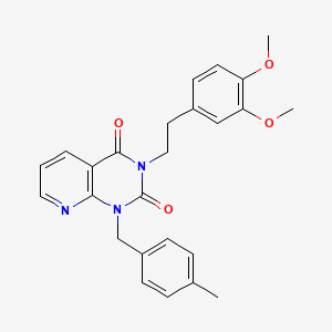 molecular formula C25H25N3O4 B6510338 3-[2-(3,4-dimethoxyphenyl)ethyl]-1-[(4-methylphenyl)methyl]-1H,2H,3H,4H-pyrido[2,3-d]pyrimidine-2,4-dione CAS No. 902920-66-5