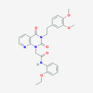 molecular formula C27H28N4O6 B6510340 2-{3-[2-(3,4-dimethoxyphenyl)ethyl]-2,4-dioxo-1H,2H,3H,4H-pyrido[2,3-d]pyrimidin-1-yl}-N-(2-ethoxyphenyl)acetamide CAS No. 902921-11-3