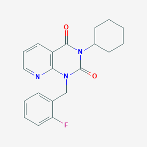 molecular formula C20H20FN3O2 B6510351 3-cyclohexyl-1-[(2-fluorophenyl)methyl]-1H,2H,3H,4H-pyrido[2,3-d]pyrimidine-2,4-dione CAS No. 902922-12-7