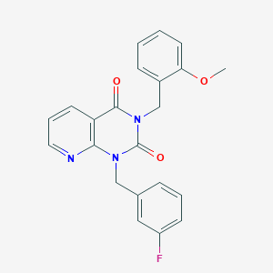molecular formula C22H18FN3O3 B6510363 1-[(3-fluorophenyl)methyl]-3-[(2-methoxyphenyl)methyl]-1H,2H,3H,4H-pyrido[2,3-d]pyrimidine-2,4-dione CAS No. 931943-21-4
