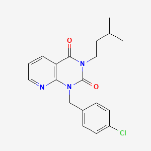 molecular formula C19H20ClN3O2 B6510376 1-[(4-chlorophenyl)methyl]-3-(3-methylbutyl)-1H,2H,3H,4H-pyrido[2,3-d]pyrimidine-2,4-dione CAS No. 902924-33-8