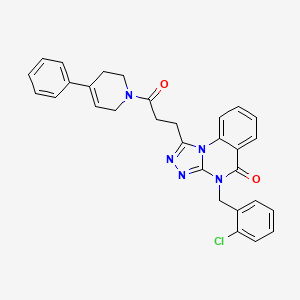 molecular formula C30H26ClN5O2 B6510388 4-[(2-chlorophenyl)methyl]-1-[3-oxo-3-(4-phenyl-1,2,3,6-tetrahydropyridin-1-yl)propyl]-4H,5H-[1,2,4]triazolo[4,3-a]quinazolin-5-one CAS No. 902962-79-2