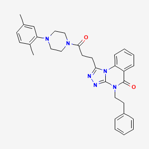 molecular formula C32H34N6O2 B6510390 1-{3-[4-(2,5-dimethylphenyl)piperazin-1-yl]-3-oxopropyl}-4-(2-phenylethyl)-4H,5H-[1,2,4]triazolo[4,3-a]quinazolin-5-one CAS No. 902968-86-9