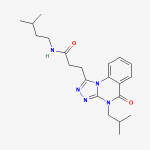 molecular formula C21H29N5O2 B6510394 N-(3-methylbutyl)-3-[4-(2-methylpropyl)-5-oxo-4H,5H-[1,2,4]triazolo[4,3-a]quinazolin-1-yl]propanamide CAS No. 902928-75-0