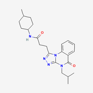 molecular formula C23H31N5O2 B6510402 N-(4-methylcyclohexyl)-3-[4-(2-methylpropyl)-5-oxo-4H,5H-[1,2,4]triazolo[4,3-a]quinazolin-1-yl]propanamide CAS No. 902929-23-1