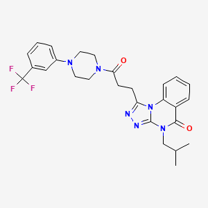 molecular formula C27H29F3N6O2 B6510404 4-(2-methylpropyl)-1-(3-oxo-3-{4-[3-(trifluoromethyl)phenyl]piperazin-1-yl}propyl)-4H,5H-[1,2,4]triazolo[4,3-a]quinazolin-5-one CAS No. 902929-59-3
