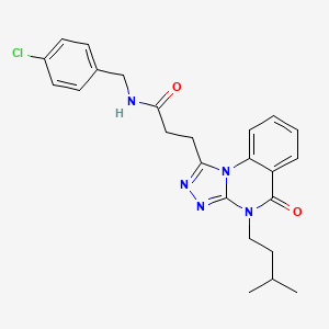 N-[(4-chlorophenyl)methyl]-3-[4-(3-methylbutyl)-5-oxo-4H,5H-[1,2,4]triazolo[4,3-a]quinazolin-1-yl]propanamide