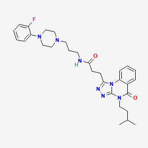 molecular formula C30H38FN7O2 B6510415 N-{3-[4-(2-fluorophenyl)piperazin-1-yl]propyl}-3-[4-(3-methylbutyl)-5-oxo-4H,5H-[1,2,4]triazolo[4,3-a]quinazolin-1-yl]propanamide CAS No. 902931-57-1