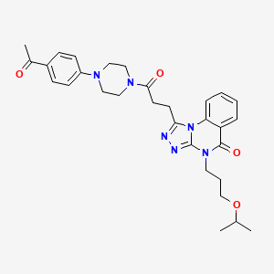 molecular formula C30H36N6O4 B6510435 1-{3-[4-(4-acetylphenyl)piperazin-1-yl]-3-oxopropyl}-4-[3-(propan-2-yloxy)propyl]-4H,5H-[1,2,4]triazolo[4,3-a]quinazolin-5-one CAS No. 902933-72-6