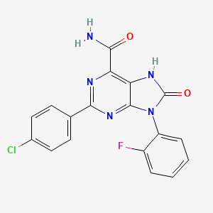 molecular formula C18H11ClFN5O2 B6510454 2-(4-chlorophenyl)-9-(2-fluorophenyl)-8-oxo-8,9-dihydro-7H-purine-6-carboxamide CAS No. 898410-31-6