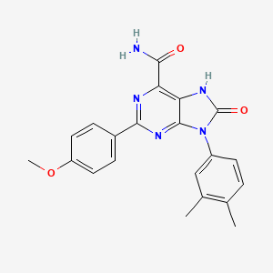 molecular formula C21H19N5O3 B6510462 9-(3,4-dimethylphenyl)-2-(4-methoxyphenyl)-8-oxo-8,9-dihydro-7H-purine-6-carboxamide CAS No. 898446-92-9