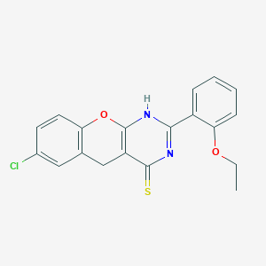 molecular formula C19H15ClN2O2S B6510469 7-chloro-2-(2-ethoxyphenyl)-3H,4H,5H-chromeno[2,3-d]pyrimidine-4-thione CAS No. 902942-06-7