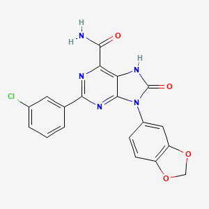 9-(2H-1,3-benzodioxol-5-yl)-2-(3-chlorophenyl)-8-oxo-8,9-dihydro-7H-purine-6-carboxamide