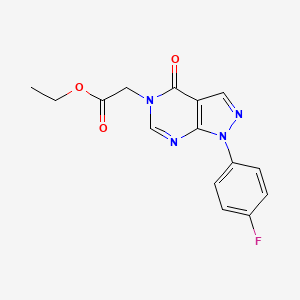 molecular formula C15H13FN4O3 B6510503 ethyl 2-[1-(4-fluorophenyl)-4-oxo-1H,4H,5H-pyrazolo[3,4-d]pyrimidin-5-yl]acetate CAS No. 852451-06-0
