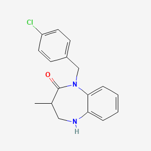 molecular formula C17H17ClN2O B6510529 1-[(4-chlorophenyl)methyl]-3-methyl-2,3,4,5-tetrahydro-1H-1,5-benzodiazepin-2-one CAS No. 950398-58-0