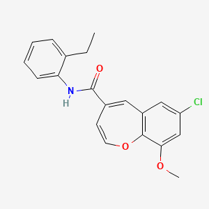 molecular formula C20H18ClNO3 B6510531 7-chloro-N-(2-ethylphenyl)-9-methoxy-1-benzoxepine-4-carboxamide CAS No. 950381-35-8