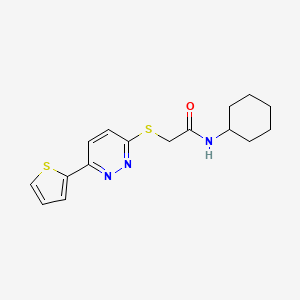 molecular formula C16H19N3OS2 B6510641 N-cyclohexyl-2-{[6-(thiophen-2-yl)pyridazin-3-yl]sulfanyl}acetamide CAS No. 872723-00-7