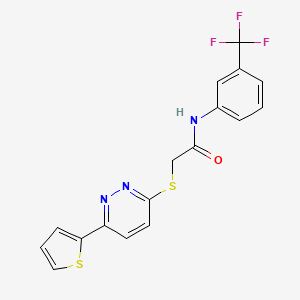 molecular formula C17H12F3N3OS2 B6510646 2-{[6-(thiophen-2-yl)pyridazin-3-yl]sulfanyl}-N-[3-(trifluoromethyl)phenyl]acetamide CAS No. 872723-47-2