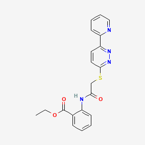 molecular formula C20H18N4O3S B6510651 ethyl 2-(2-{[6-(pyridin-2-yl)pyridazin-3-yl]sulfanyl}acetamido)benzoate CAS No. 892438-91-4