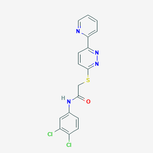 molecular formula C17H12Cl2N4OS B6510658 N-(3,4-dichlorophenyl)-2-{[6-(pyridin-2-yl)pyridazin-3-yl]sulfanyl}acetamide CAS No. 872987-99-0