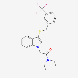 molecular formula C22H23F3N2OS B6510674 N,N-diethyl-2-[3-({[3-(trifluoromethyl)phenyl]methyl}sulfanyl)-1H-indol-1-yl]acetamide CAS No. 877658-49-6