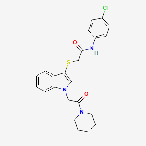N-(4-chlorophenyl)-2-({1-[2-oxo-2-(piperidin-1-yl)ethyl]-1H-indol-3-yl}sulfanyl)acetamide