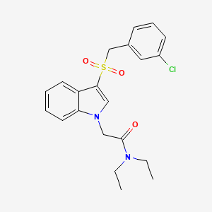 molecular formula C21H23ClN2O3S B6510703 2-{3-[(3-chlorophenyl)methanesulfonyl]-1H-indol-1-yl}-N,N-diethylacetamide CAS No. 878057-86-4